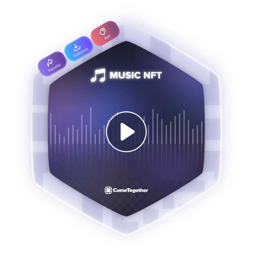 Music NFT image with a play button showing there is sound